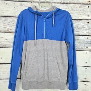 American Eagle L Blue Gray Colorblock Hoodie